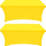 Utopia Kitchen Spandex Tablecloth 2 Pack [6ft, Yellow] Tight, Fitted, Washable and Wrinkle Resistant Stretch Rectangular Patio Table Cover for Event