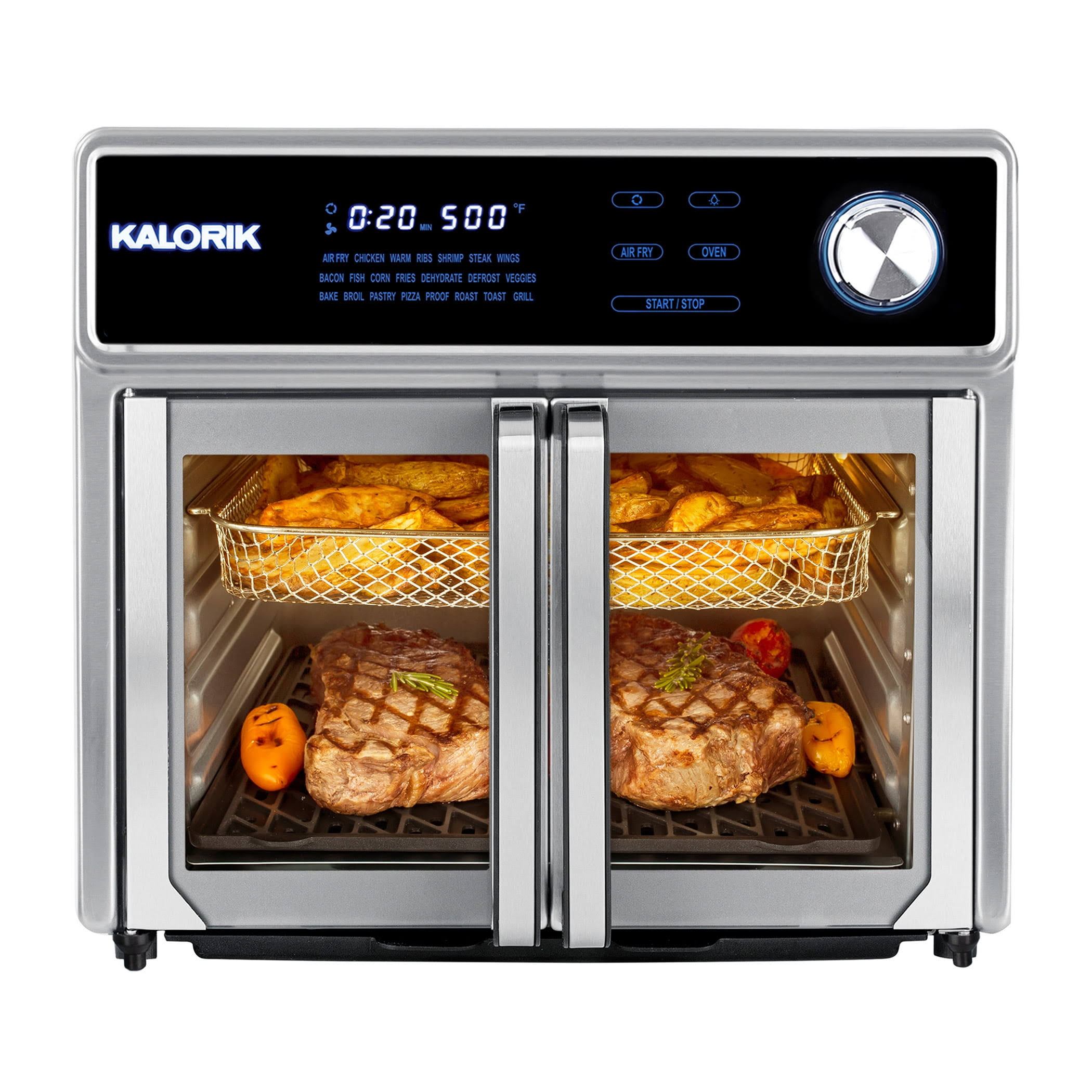 d9a71a4ad72b00c8ef3fda7308002d072c86d31c17ee71555d8e4c83a43d3f12.jpg Kalorik Maxx 26 Qt. Stainless Steel Digital Air Fryer Oven Grill - Image 1