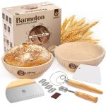 Sourdough Bread Proofing Baskets and Baking Supplies, A Complete Bread Making Kit Including Two 9" Round Bannetons, Bread Lame, Danish Whisk, Bowl &