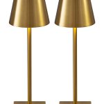 KDG 2 Pack Cordless Table Lamp,Portable LED Desk Lamp, 5000mAh Battery Operated, 3 Color Stepless Dimming Up, for Restaurant/Bedroom/Bars/Outdoor