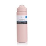 Mainstays 24 fl oz Pearl Blush Solid Print Insulated Stainless Steel Water Bottle with Flip-Top Lid, Size: One Size