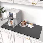 Coffee Bar Mat: 17" x 31" Coffee Maker Mat for Countertop, Hide Coffee Stains Absorbent Coffee Mat, Non-Slip Rubber Backed, Coffee Bar Accessories