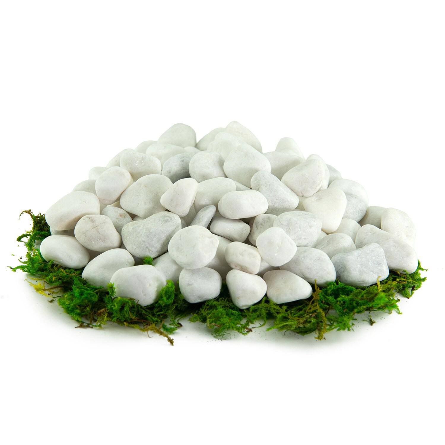 da0d7d8c785a236dc70bccc0a1b85bc12dc66ab6ebe659f2324ccfc5269899f6.jpg White Porcelain Pebbles | Garden & Potted Plants | 20 lbs, 1 inch-2 inch - Image 1