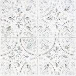 RoomMates Peel and Stick Tile Backsplash White Tin