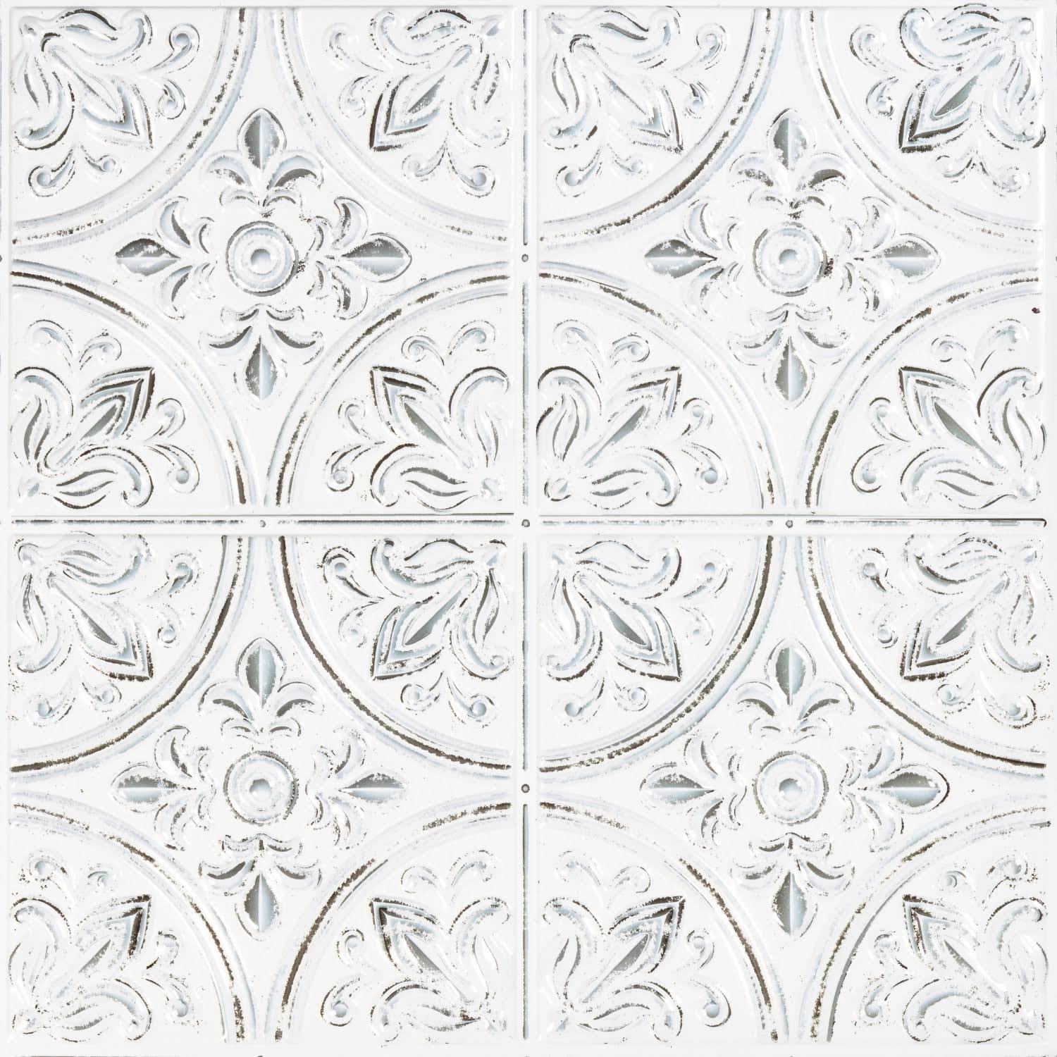 da1475ac68b5c4836ec033f49d6c069d1649e5658678a03039bd718a63cb8c52.jpg RoomMates Peel and Stick Tile Backsplash White Tin - Image 1