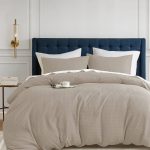 510 Design Mina Waffle Textured 3-Pc. Duvet Cover Set, Full/Queen - Neutral
