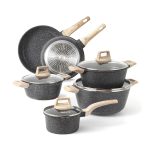 Carote Nonstick Granite Cookware Sets, 10 Pcs Pots and Pans Set