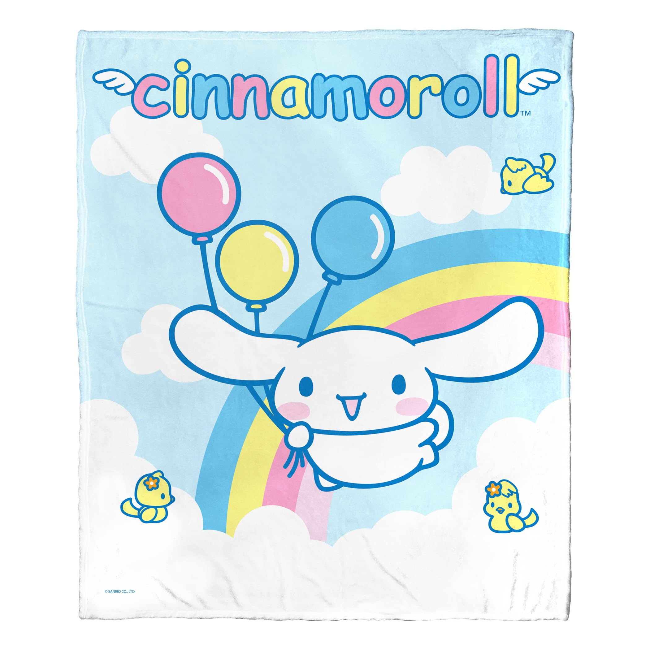 da3f92ae116a1e04e1374c0d26c70ee13306f630859b246f0c3f920f4994d5fa.jpg Cinnamoroll, Rainbow Clouds Silk Touch Throw Blanket 50"x60" - Image 1