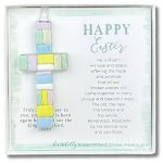 Handmade Mosaic Glass Happy Easter Cross