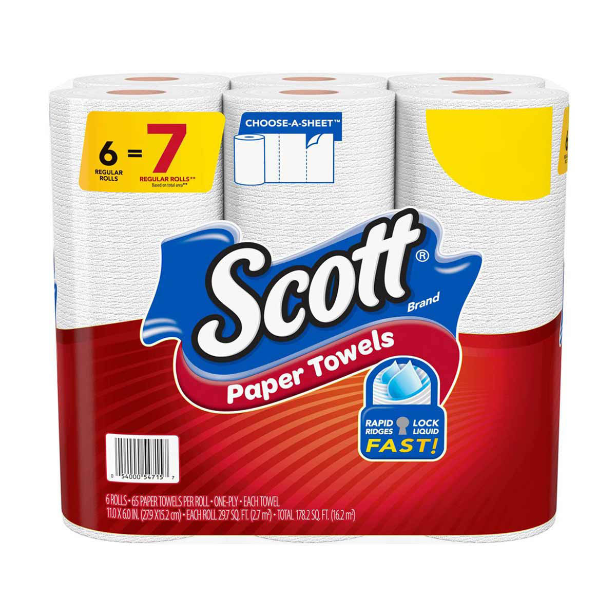 da6f44d969c3d88a772db049887d211368edeba28e049504f3fd489cd5587b7b.jpg Scott Choose-A-Sheet Paper Towels 6 ct - Image 1