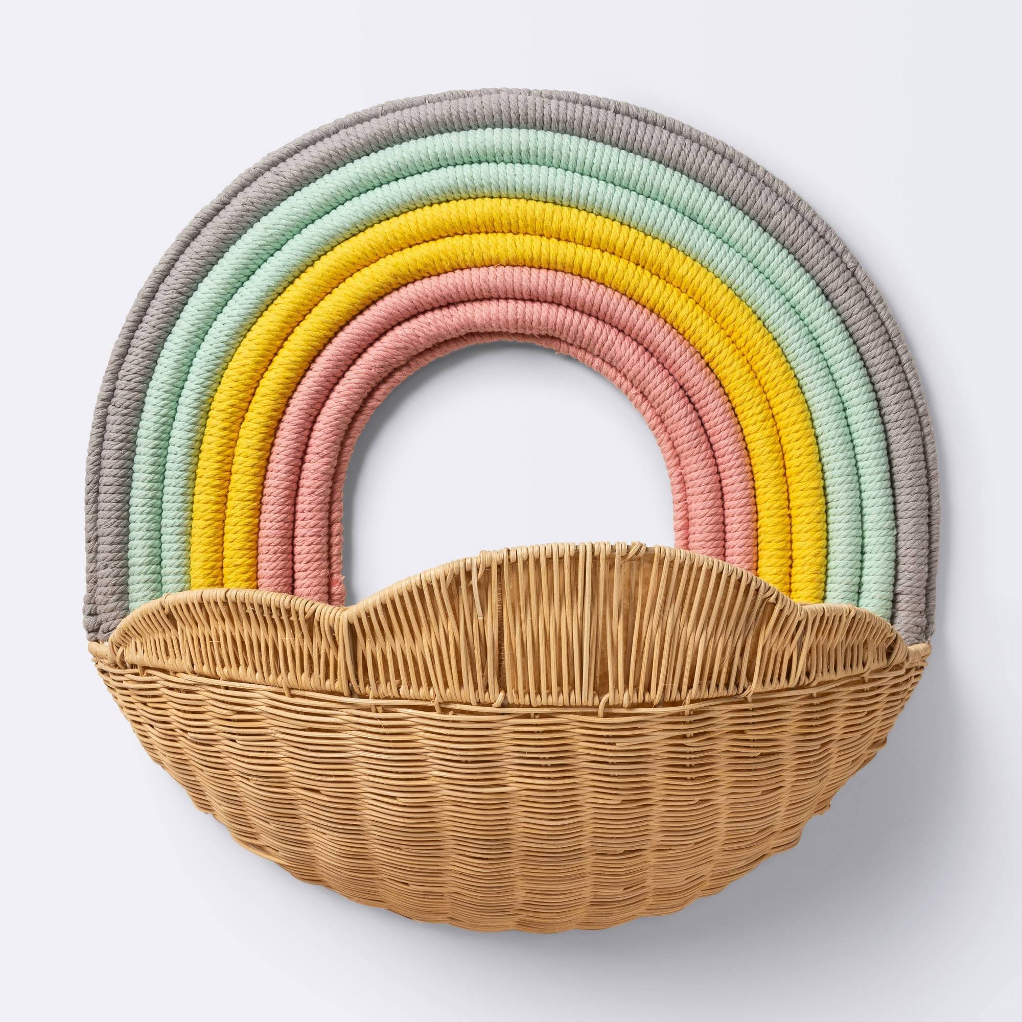 da894e06e827086d5326b362a6021585a251229d8b36cacccf18737ea7ec467c.jpg Hanging Wall Storage Rainbow Basket - Cloud Island - Image 1