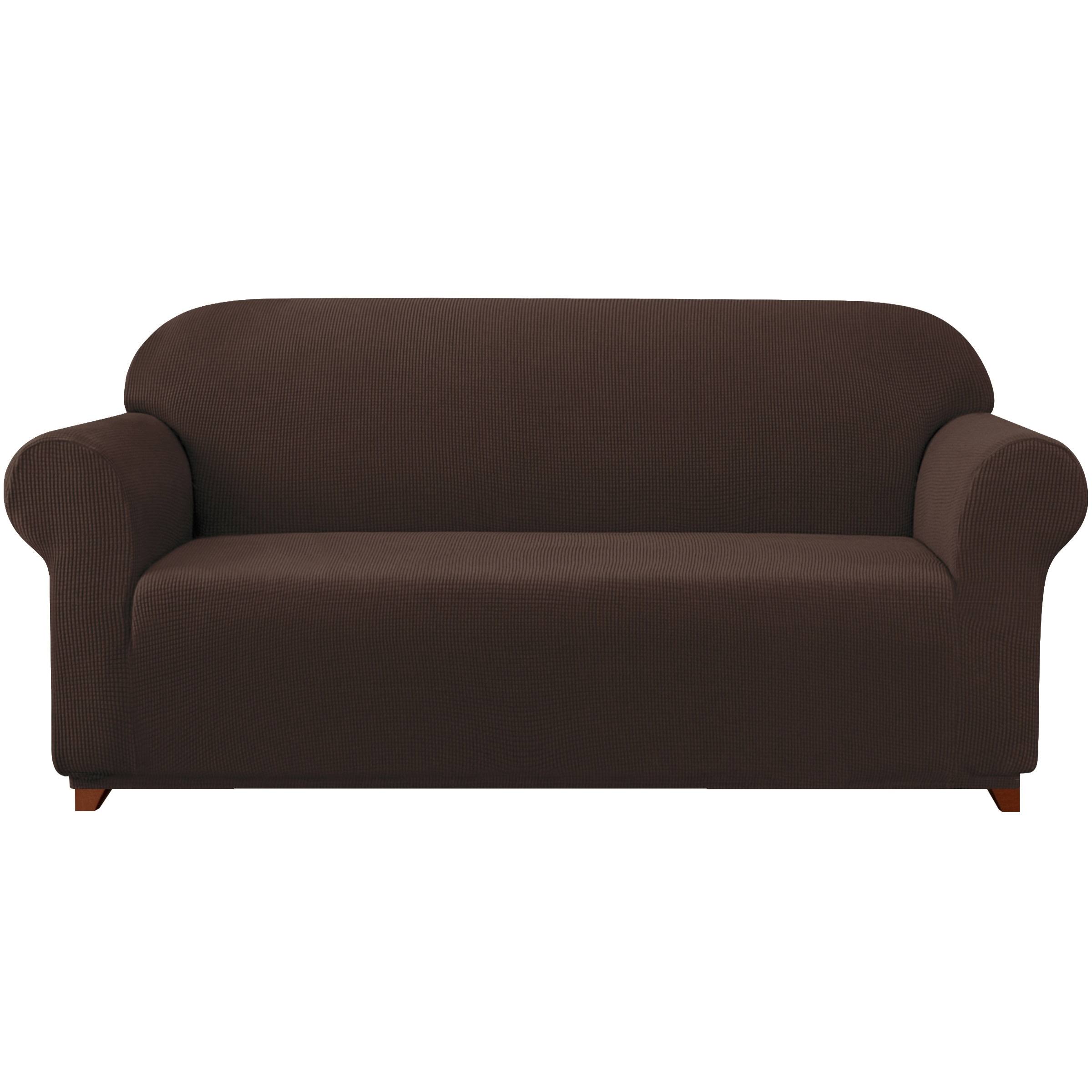da8b68a7b9e08b1b2880be605e6b80bfba5ca172119099408b0c4efb29477acd.jpg Subrtex 1-Piece Spandex Stretch Slipcover Sofa, Chocolate - Image 1