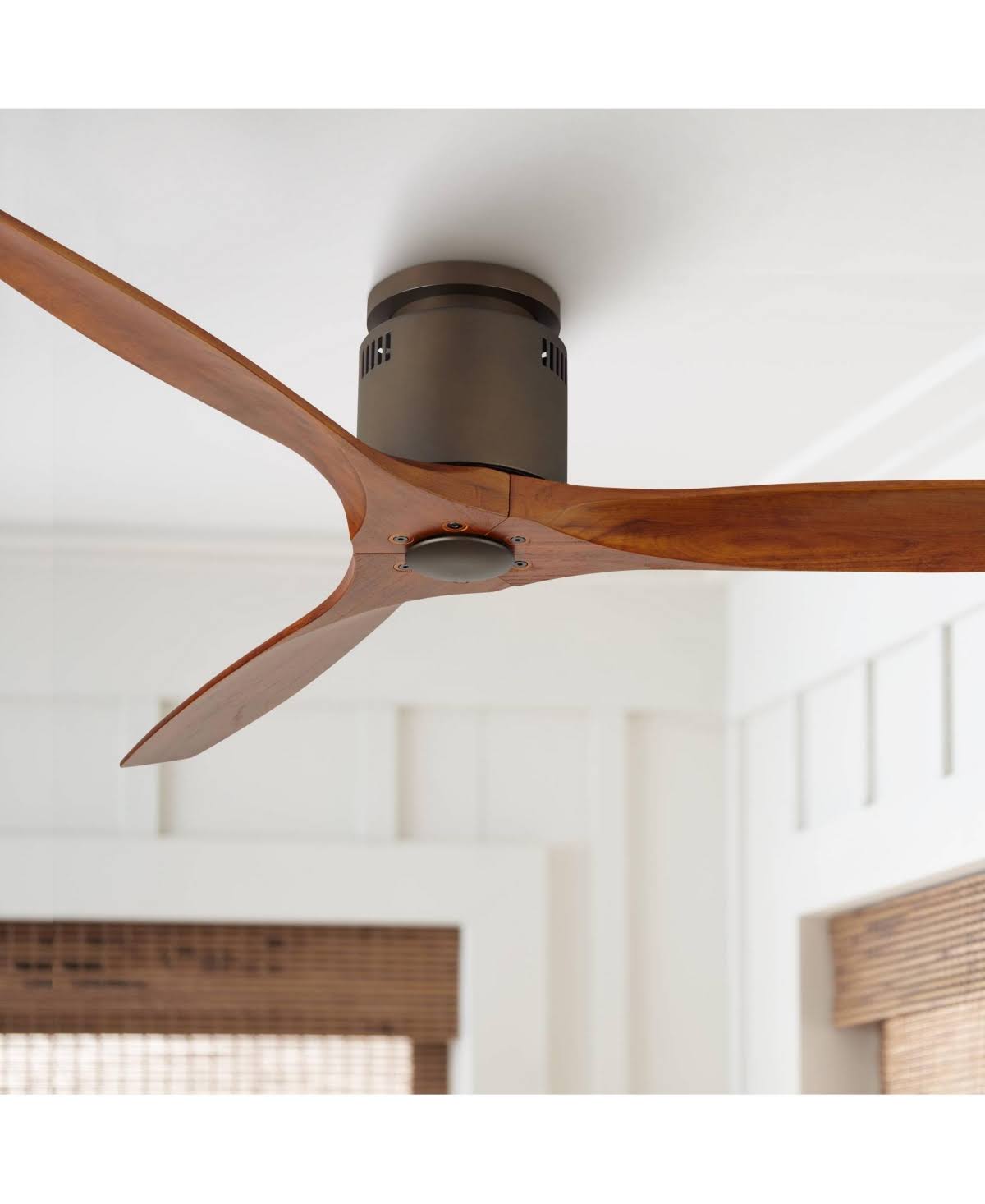 dab007059f34d6af5af6324448eb4704812ec41ce9f8b68b8c45830836b63980.jpg Casa Vieja 52" Windspun Rustic Farmhouse 3 Blade Hugger Indoor Ceiling Fan with Remote Control Oil Rubbed Bronze Walnut Solid Wood for Living - Image 1