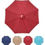 Otryad 9 ft.Patio Umbrella Replacement Canopy, Outdoor Table and Market and Yard Umbrella Replacement Top Cover-Red