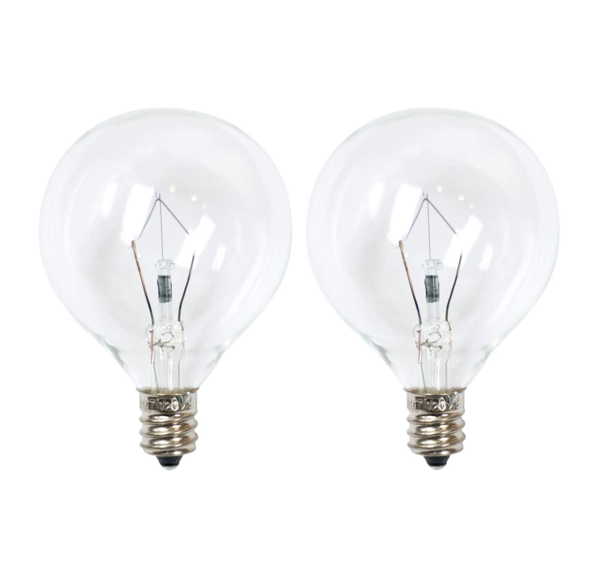 dacf33dd8bb92548d3495885df277bda82acc826884c8dcf885aa06f746c8fa6.jpg 25-Watt 2pk G50 Incandescent Light Bulbs for Wax Warmers Clear - Ador - Image 1