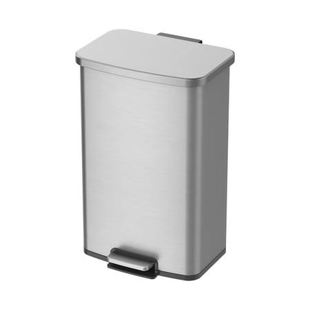 dae16f4c8b95186ae2f3349e27083e30ca1c63c414ec6ae6d032adb3b7d4239e.jpg Better Homes & Gardens 13.2 Gallon Rectangular Stainless Steel Trash Can, Kitchen Step Trash Can - Image 1
