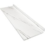 ROOMTEC Laminate Countertop, Butcher Block Countertop with Full Wrap Edge & Backsplash for DIY Table Top, Kitchen Countertop, Washer Dryer Counter