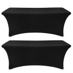 SEPARO - 2Pack, 6ft Spandex Table Cover Fitted Rectangular Tablecloth Stretchable Fabric Lycra Tablecloth 6 ft Wrinkle-Free for Party DJ Tradeshows