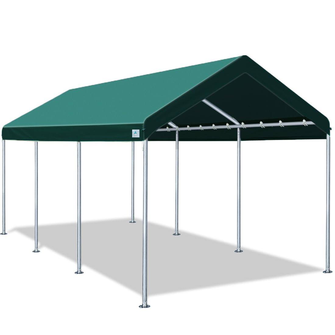 daea8b2ec196723f88bc88decc362da432d22930eabf357938b8366a8dab6468.jpg Advance Outdoor Adjustable 10x20 ft Heavy Duty Carport Car Canopy Garage Boat Shelter Party Tent, Adjustable Peak Height from 9. - Image 1
