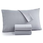 Home Design Easy Care Solid Microfiber 3-Pc. Sheet Set, Twin, Created for Macy's - Brushed Alloy