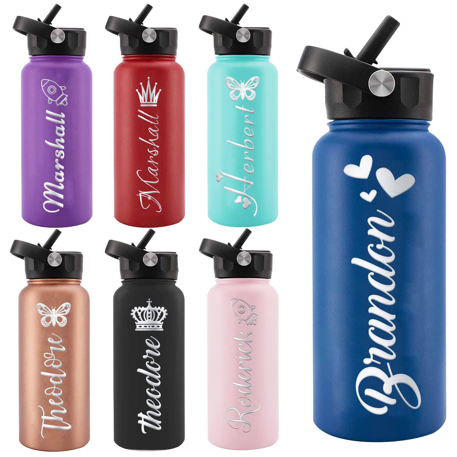 db1d1aa13c19f72a2ddb35a503ea6bc45fe24a1206240a076b006577ee68811d.jpg Personalized Water Bottles with Straw Lid, Custom Water Bottles Personalized Names,Customized Engraved Stainless Steel Water Bottles for Adults Boys - Image 1