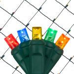 Wintergreen Lighting LED Holiday Net Lights, Green Wire