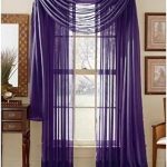 Decotex 2 Piece Solid Elegant Sheer Curtains Fully Stitched Panels Window Treatment Drape (54" x 84", Purple)