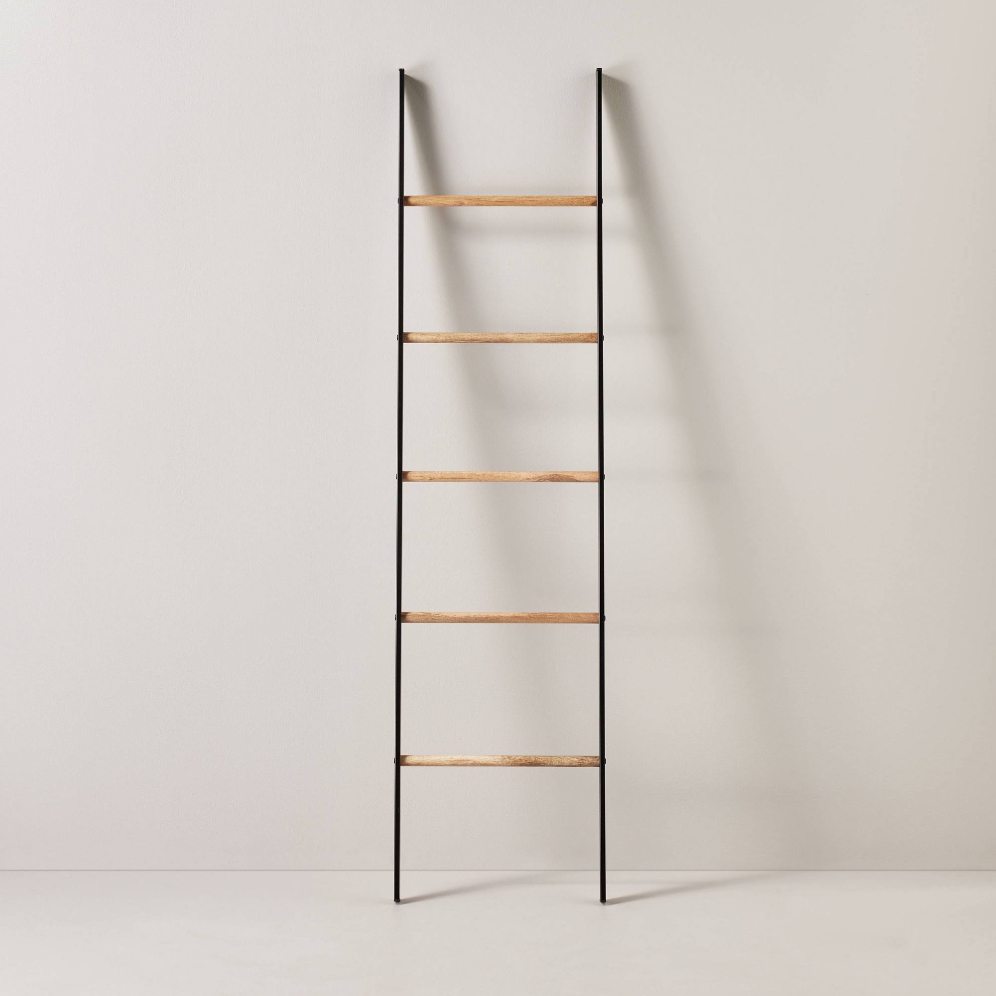 db8295d489941630a5c538a397e518e15dd1c56e099e70a4038c060b11ecc4a6.jpg 6' Wood & Steel Blanket Ladder Black/Natural - Hearth & Hand with Magnolia - Image 1
