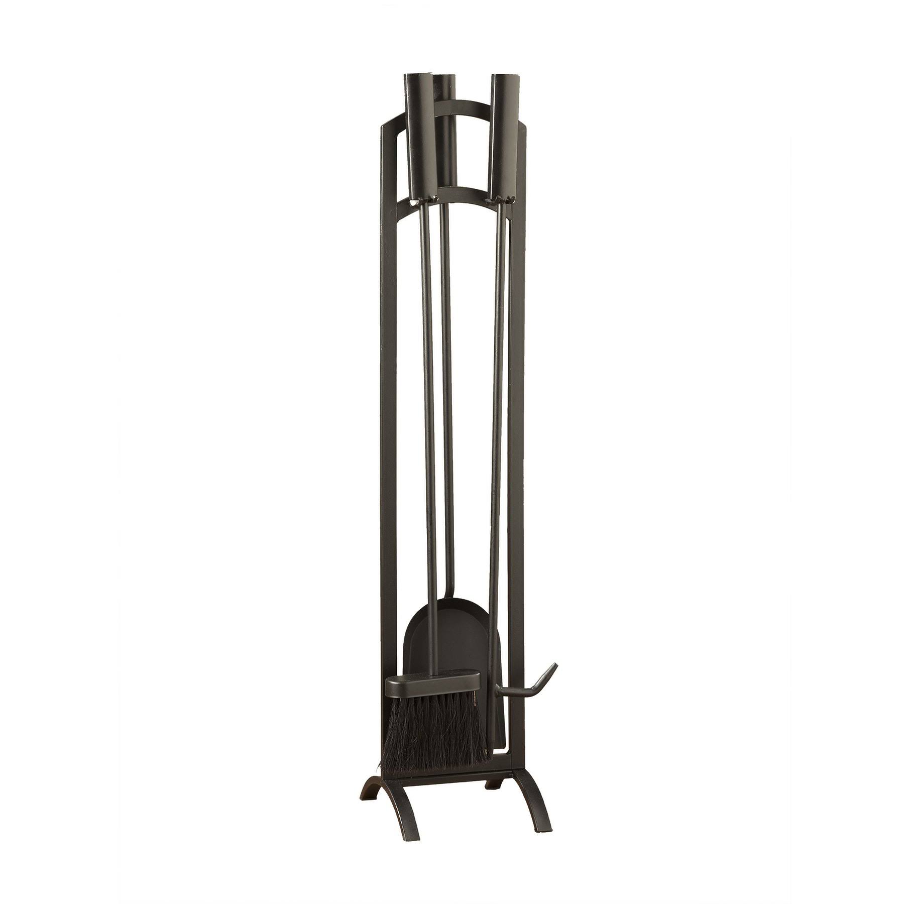 dbb937e0bd35f8f3b3028300893e020a0a4c1bb0fe3cc66fa838426dec7d1f81.jpg Panacea Black Matte Steel Fireplace Tool Set - Image 1