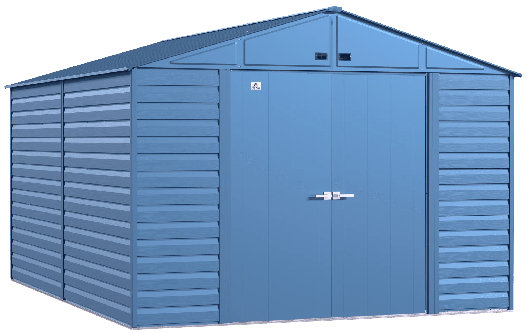 dbe577348680c86f1a484f01e81e222b08cc713a28c82813bbc2b8b251bc0ed7.webp Arrow Select Steel Storage Shed, 10x14, Blue Grey - Image 1