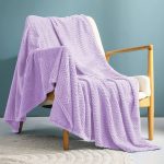 Exclusivo Mezcla Large Flannel Fleece Throw Blanket, Jacquard Weave Wave Pattern (50" x 70", Slate Blue) - Soft, Warm, Lightweight and Decorative
