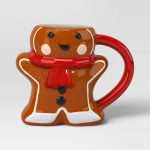 14.3oz Christmas Earthenware Figural Gingerbread Man Mug - Wondershop