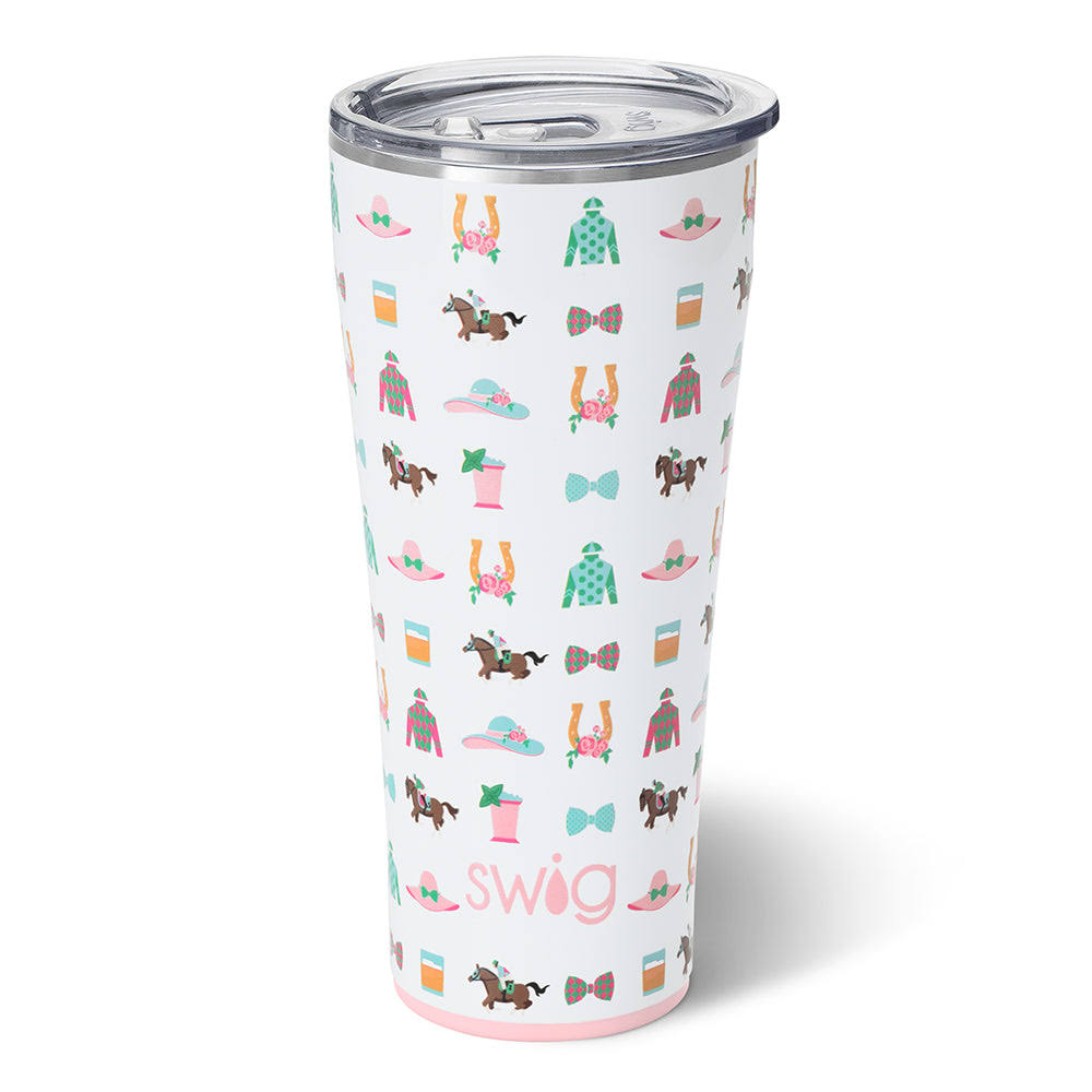 dc575ccf1251367ef8bccf30ad05543dc1466d5965a5909f24ae506d95d79240.jpg Derby Day 32oz Insulated Tumbler - Swig Life - Image 1