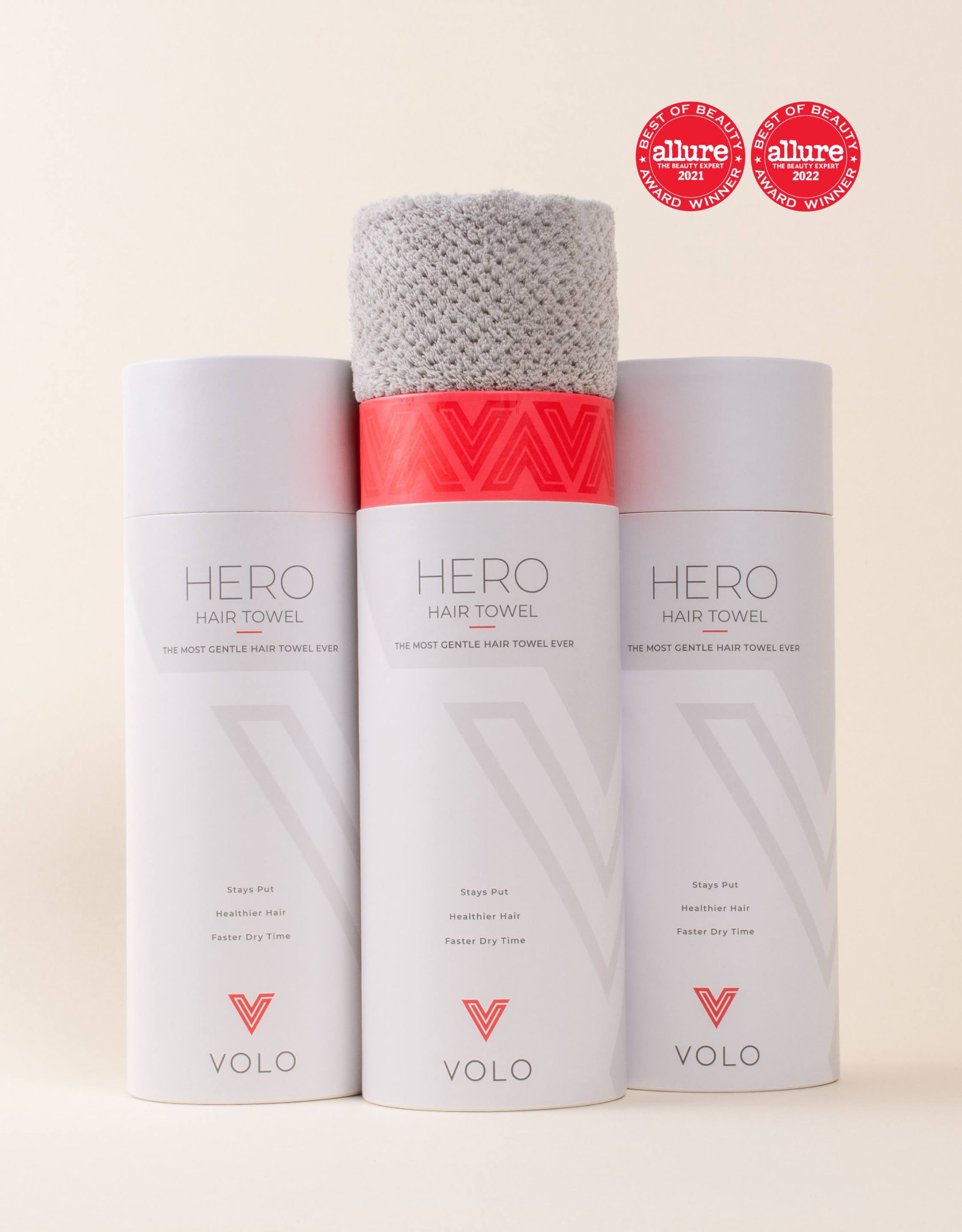 dc668614204176e3b24a98b59cff9658e7ee97de0ff98add0e1912e11337c9c4.jpg Volo Hero Hair Towel - Luna Gray - Image 1