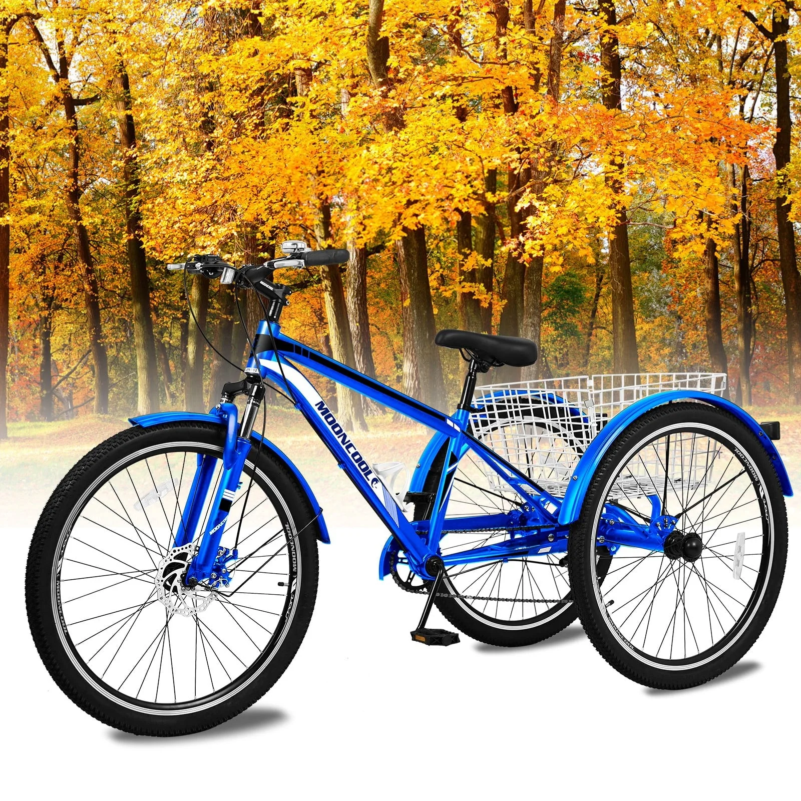 dc8dca932526064be631be083c27ba53a63d1c9174219b87e8caaacaf256e6c9.webp MOPHOTO 7 Speed 27.5" Adult Mountain Tricycle, Exercise Men'S Women'S Bicycle, 3 Wheel Cruiser Bike - Image 1