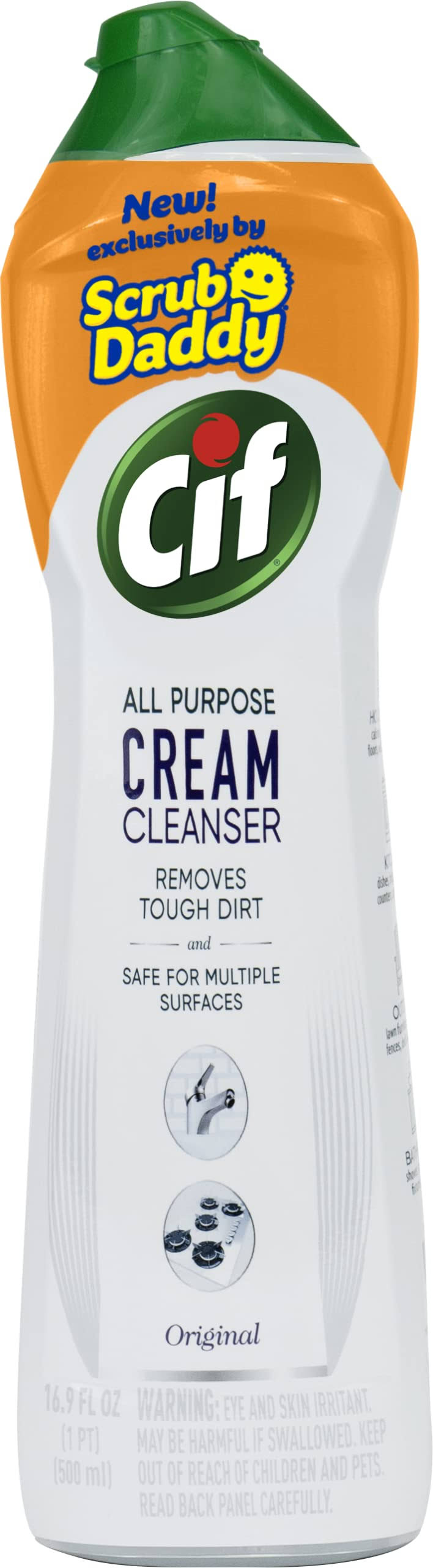 dc9e074a0ef4a41d10cdf4d96659c70a39c1efd4a8771671f2db7fd42769b2f4.jpg Scrub Daddy CIF 16.9 oz. All Purpose Cream Original Scent - Image 1