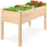 Best Choice Products Wooden Raised Vegetable Garden Bed Elevated Planter Kit, Beige