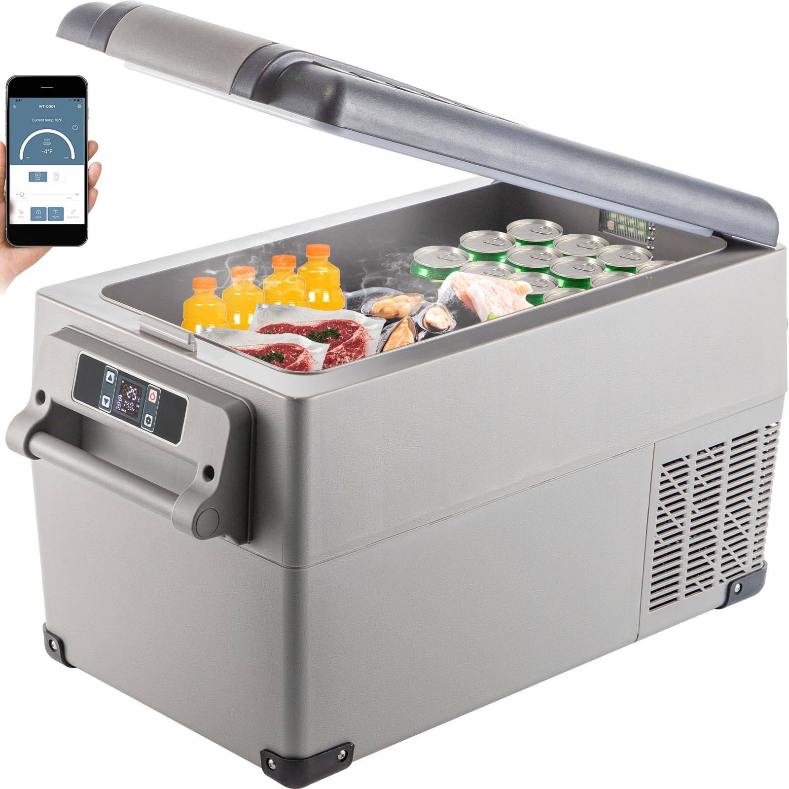 dccfbec957826f81ed8a77428f2ca24b964214ed7673e1867dd952ce1a760c94.jpg VEVOR 37QT Portable Mini Refrigerator/Freezer Compact Cooler Removable Handles - Image 1