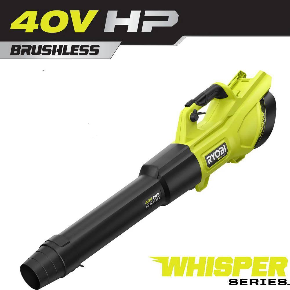 dcd44d45ab07207b5136f668e138f047cc5872599ce5b4bf4066672bb701b0d4.jpg Ryobi 40V HP Brushless Whisper Series 155 MPH 600 CFM Cordless Battery Leaf Blower (Tool Only) - Image 1