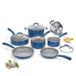 Cuisinart Ceramica XT 11 Piece Non Stick Cookware Set Ocean Blue