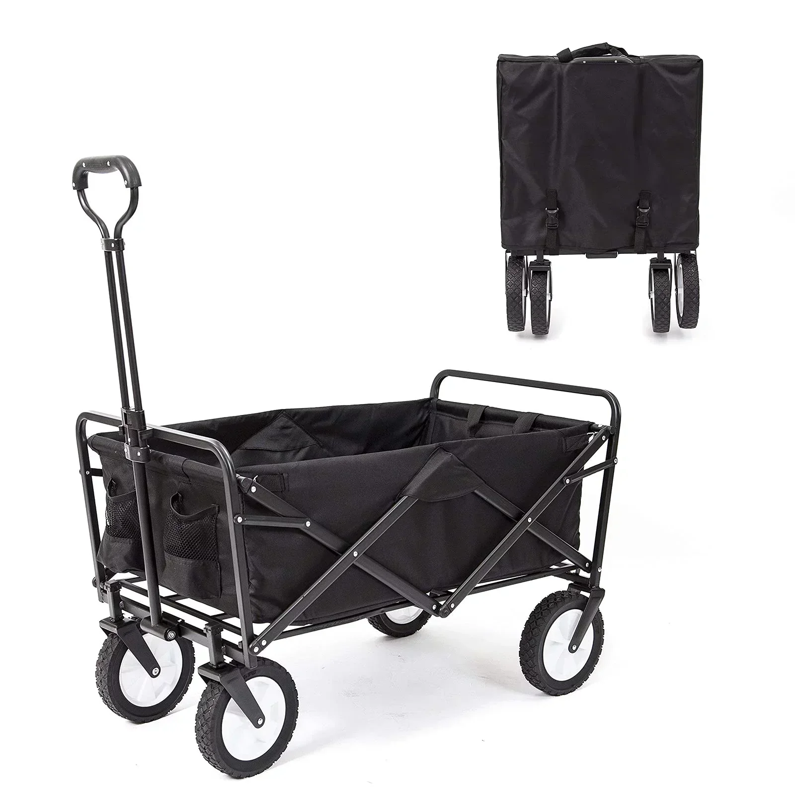 dce03aa7ed3cf3ce817cd2dcf088daa46326fda6700c71e6f8170bdfaadc5a83.webp 220lb Folding Wagon Utility Garden Cart for Outdoor Camping Black - Image 1