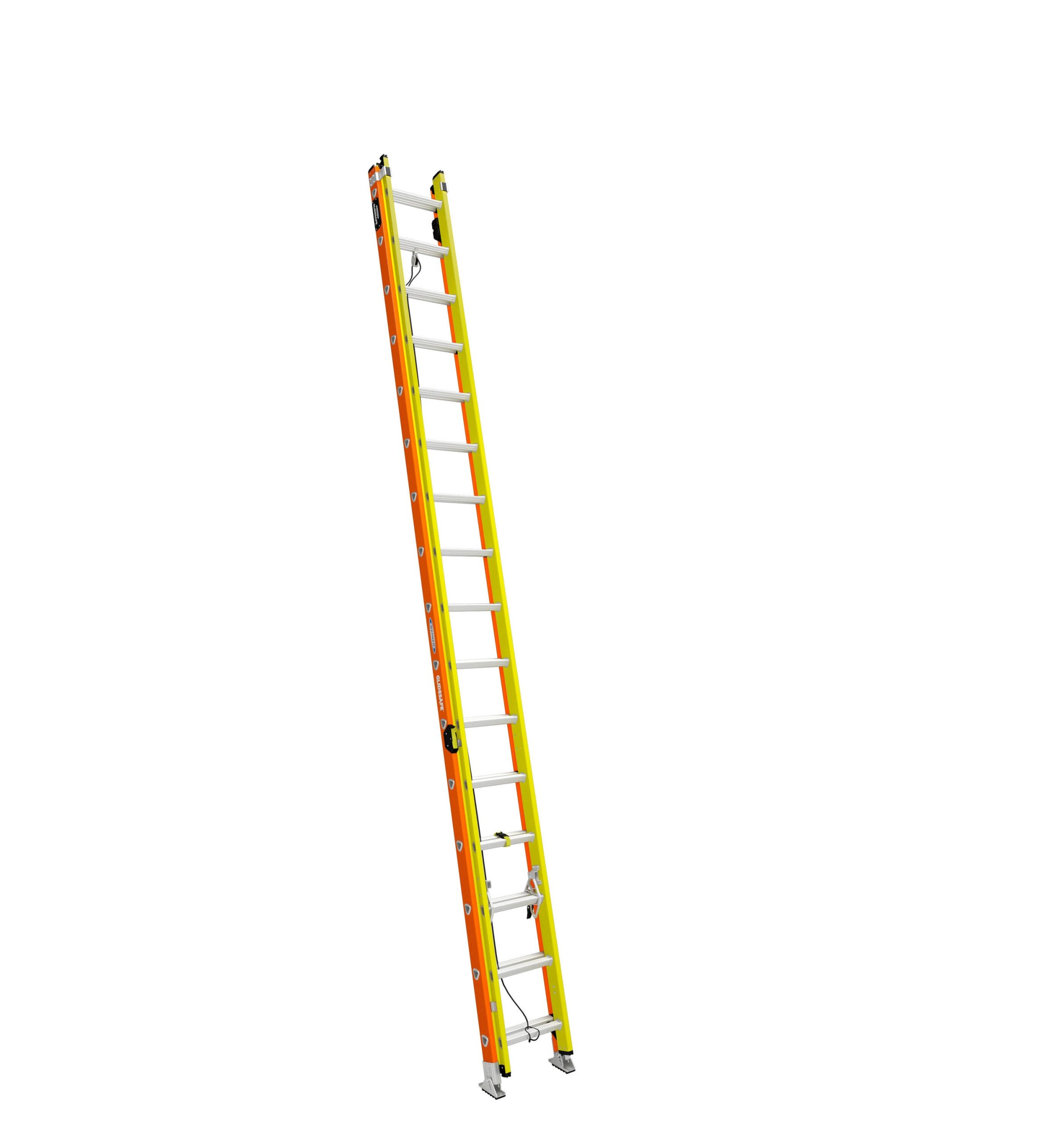 dce888c0f8b61faf8be8204f84252fcbf5d6bfaf5c5cbc8172670558b7d0a8a1.jpg Werner GlideSafe Extension Ladder Fiberglass Tri Rung Type iA 32' - Image 1