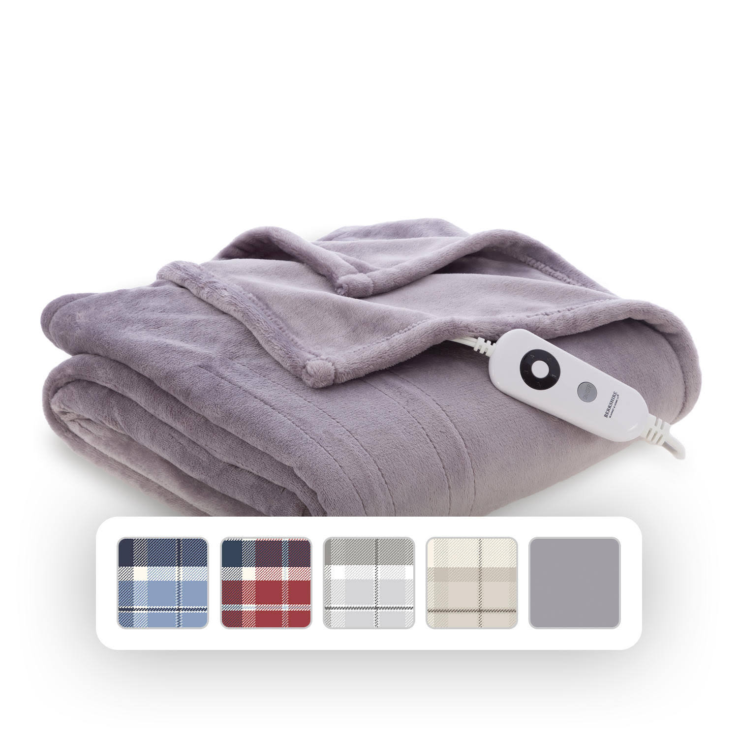 dcef357cd274fd2bcb80f8da118c6d8f54dde4bb98002c6d81201409ed893e73.jpg Berkshire Blanket Berkshire Ultraplush Heated Oversized 60' x 70' Throw-Silver - Image 1
