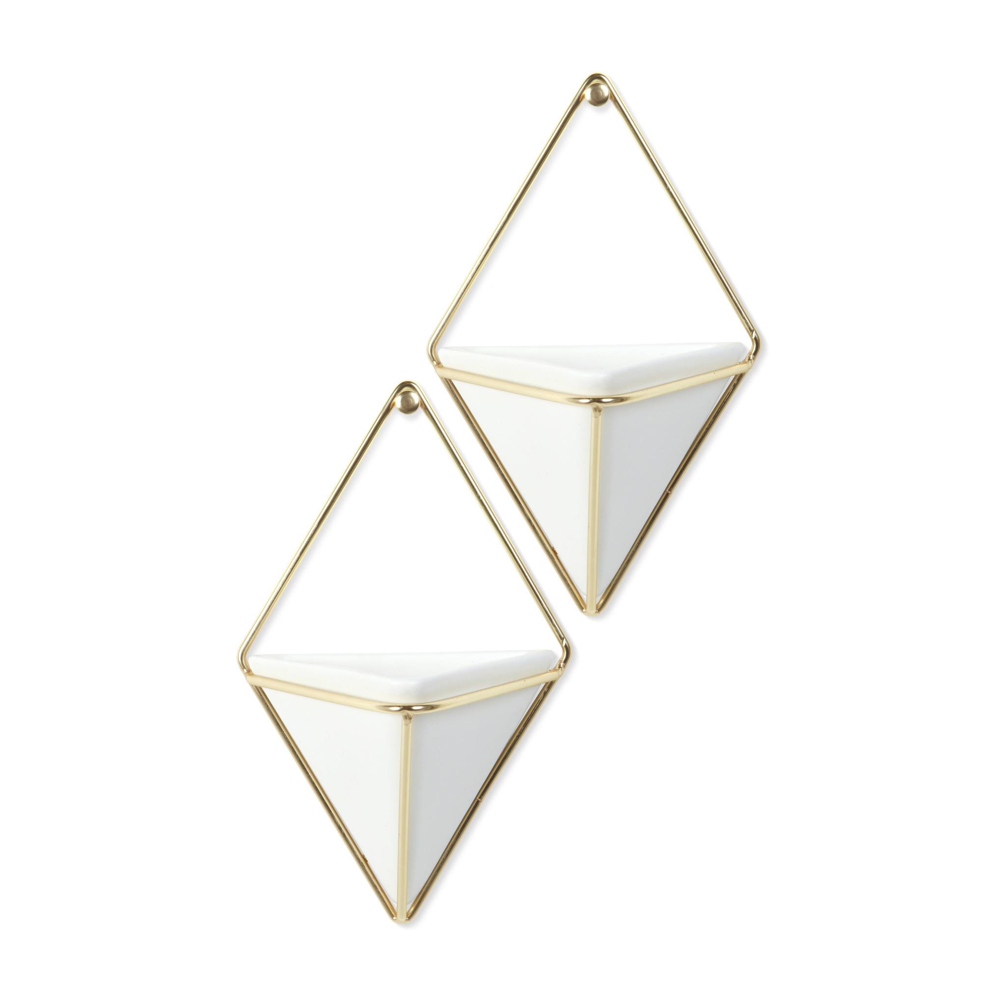 dcf5e0b5048682a334e73a9f3c9f0c0f970441f1efc11d0f299f69936a4d3956.jpg Umbra Small Trigg Wall, Set of 2, White/Brass - Image 1