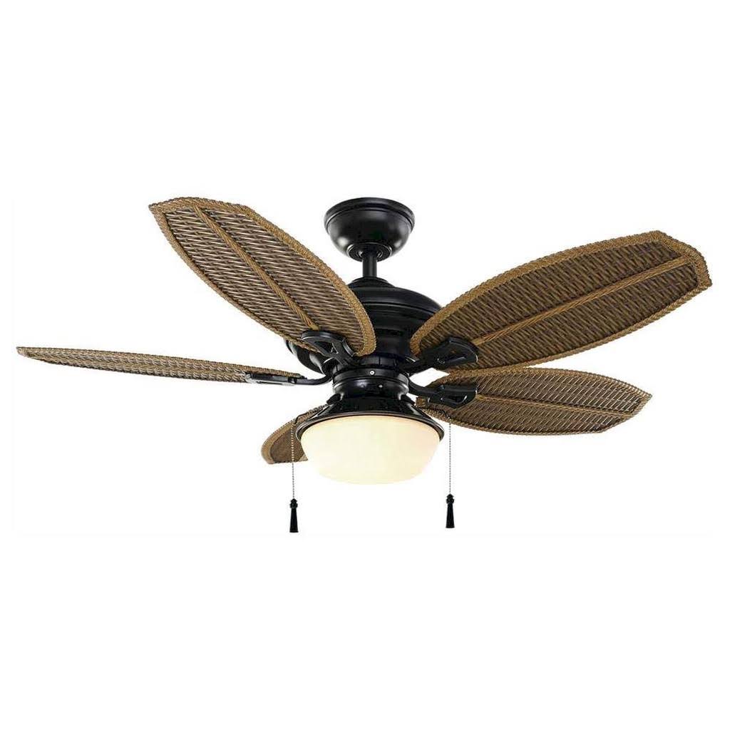 dcfafaa84e2e4e873d6823acc201a770c6fe4fcc2ad4829e96c375142e2b447f.jpg Hampton Bay Palm Beach III 48 in. LED Indoor/Outdoor Natural Iron Ceiling Fan with Light Kit - Image 1