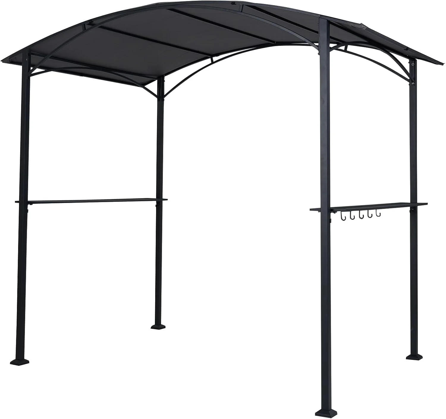 dcfb29782296ec4c649cd9b1a7fb4b15ddc3d237ab0b064f02589a4a25b8d323.webp Tangkula 8 x 5 FT Grill Gazebo with 2 Metal Shelves 5 Hooks & 8 Ground Stakes - Image 1