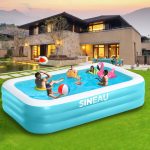 SINEAU Inflatable Pool for Kids and Adults, 120" x 72" x 22" Oversized Thickened Family Swimming Pool for Toddlers, Outdoor, Garden, Backyard, Summer