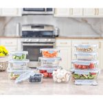 Joyful by JoyJolt 24 Piece Glass Food Storage Containers with Leakproof Lids Set - Black
