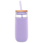 Ello Devon Glass Tumbler with Lid - Purple