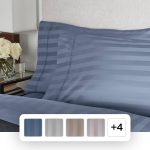 Member's Mark 700-Thread-Count Striped Egyptian Cotton Pillowcases, Set of 2-Washed Indigo -King